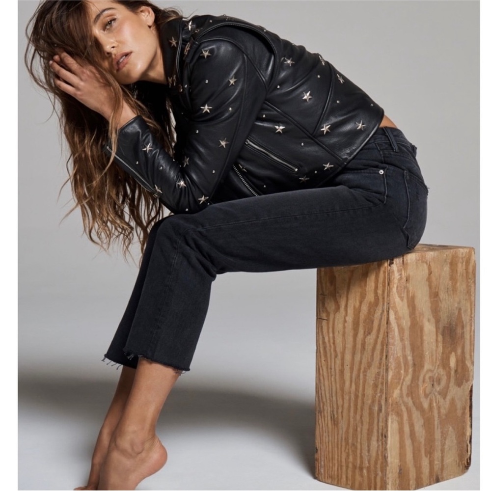 NWOT Understates Star-Studded Black Leather Jacket